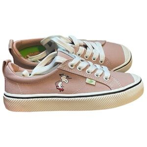 Cariuma X PEANUTS OCA Low Snoopy Skate, Rose Canvas Sneaker, Size W5.5,‎ NIB